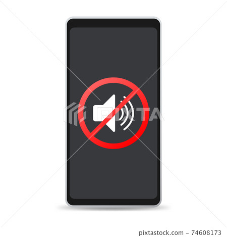No sound vector phone sign. Vector illustration. No sound vector phone sign. Vector illustration. 74608173