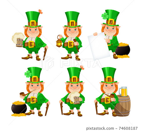 Happy St Patrick's day. Cheerful leprechaun Happy St Patrick's day. Cheerful leprechaun 74608187