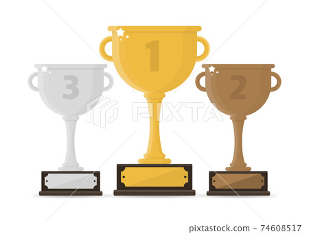 Vector Trophy Cup Flat Icon. Winners golden cup. - Stock Illustration ...