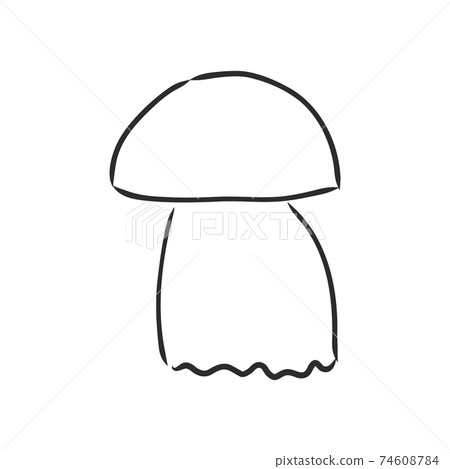 vector hand drawing of wild mushrooms. forest white mushroom vector sketch illustration vector hand drawing of wild mushrooms. forest white mushroom vector sketch illustration 74608784