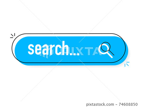 Search sign icon with shadow and reflections 74608850