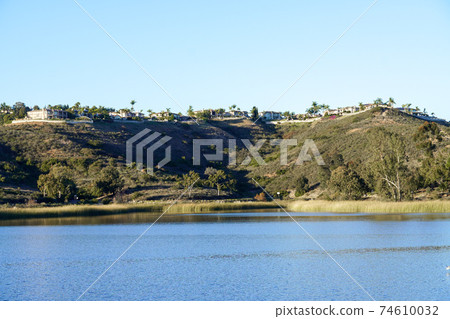 Miramar Reservoir located in the Scripps Miramar Ranch community of San Diego 74610032