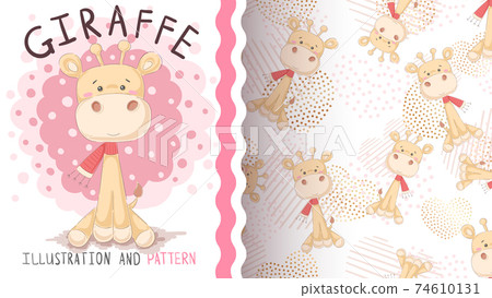 Giraffe with scrarf - seamless pattern Giraffe with scrarf - seamless pattern 74610131