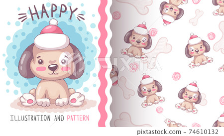 Happy teddy dog - seamless pattern Happy teddy dog - seamless pattern 74610132