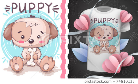 Cute dog seat - idea for print t-shirt Cute dog seat - idea for print t-shirt 74610133