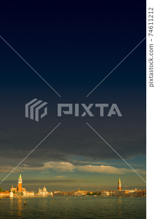 Early evening with sunset at amazing Venice watery downtown, Italy, summer time Early evening with sunset at amazing Venice watery downtown, Italy, summer time 74611212
