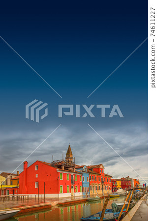 Colorful cityscape of Burano, an island nearby Venice, Italy Colorful cityscape of Burano, an island nearby Venice, Italy 74611227