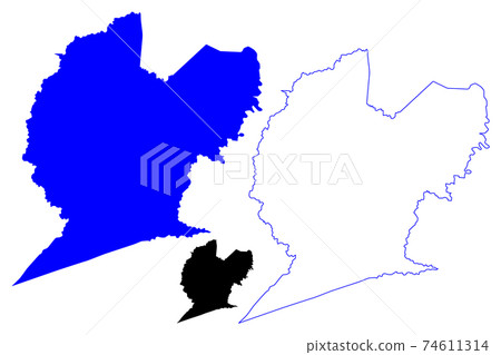 Lincoln County, State of West Virginia (U.S. county, United States of America, USA, U.S., US) map vector illustration, scribble sketch Lincoln map 74611314