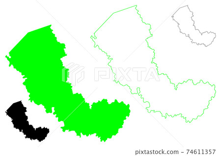 Mingo County, State of West Virginia (U.S. county, United States of America, USA, U.S., US) map vector illustration, scribble sketch Mingo map 74611357