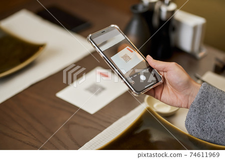 One QR-code scan away from reading a restaurant menu One QR-code scan away from reading a restaurant menu 74611969