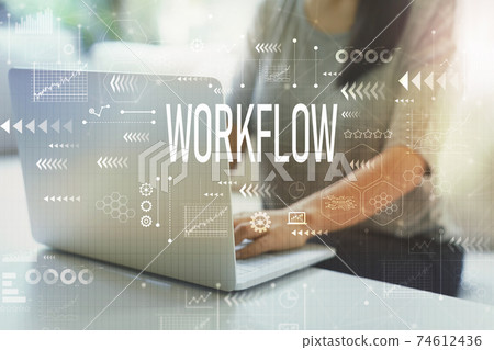 Workflow with woman Workflow with woman 74612436