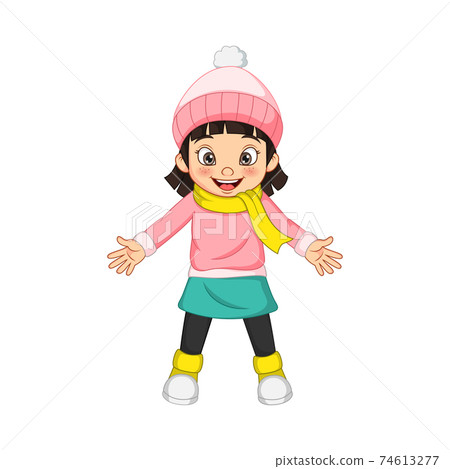 Cute little girl in warm sweater Cute little girl in warm sweater 74613277