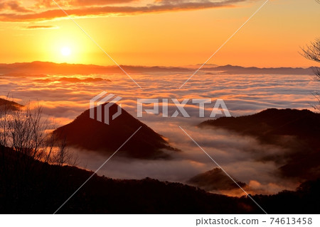 Sea of clouds in the Fukuchiyama basin from Mt. Oe Sea of clouds in the Fukuchiyama basin from Mt. Oe 74613458