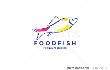 Milkfish Design Milk fish line colorful logo symbol vector icon... - Stock Illustration ...