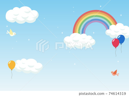 Blue sky over a rainbow 74614319