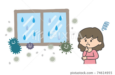 Illustration of mold around the window Illustration of mold around the window 74614955
