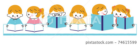 兒童閱讀書白皮膚 兒童閱讀書白皮膚 74615599