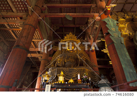 The Great Buddha in Todai-ji temple in Nara. 74616080