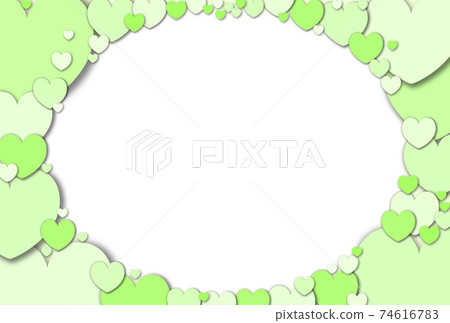 White Day Material Pastel Yellow-Green Frame made by collage of hearts White in the frame Horizontal Other colors available 74616783