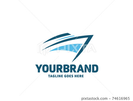 abstract blue speedboat logo vector illustration abstract blue speedboat logo vector illustration 74616965