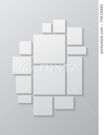 Vector empty collage thirteen frames, images photo 74618988