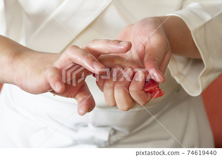 Bamboo grasping sushi 74619440