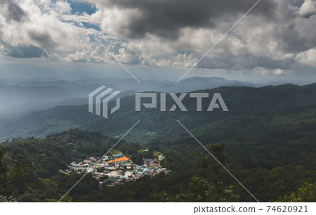 Tribal village town on the top of mountain. 74620921