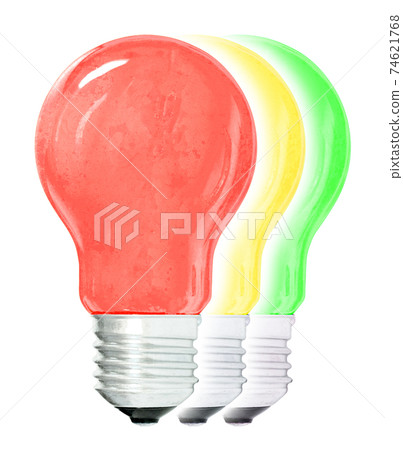 Lightbulbs isolated on white, set of 3 74621768