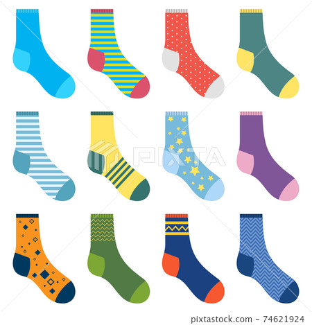 Different socks vector design illustration isolated on white background Different socks vector design illustration isolated on white background 74621924
