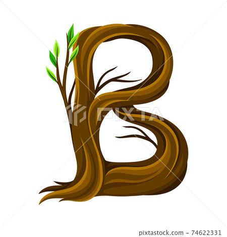 Capital Letter B As Forest Alphabet Symbol... - Stock Illustration ...