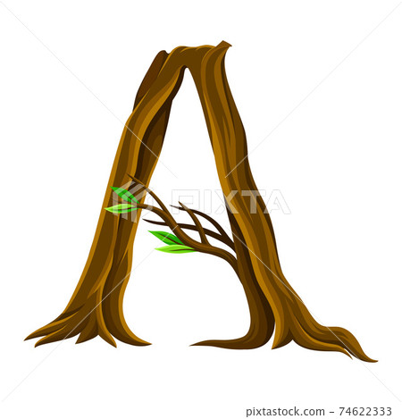 Capital Letter A as Forest Alphabet Symbol Arranged from Tree Trunk and Branches Vector Illustration Capital Letter A as Forest Alphabet Symbol Arranged from Tree Trunk and Branches Vector Illustration 74622333