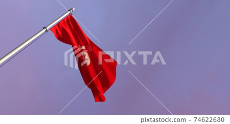 3d rendering of the national flag of the Tunisia 3d rendering of the national flag of the Tunisia 74622680
