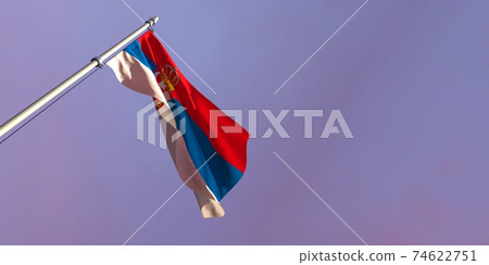 3d rendering of the national flag of the Serbia 3d rendering of the national flag of the Serbia 74622751