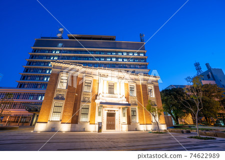 Miyazaki Prefectural Office Building No. 5 at Night_Miyazaki City, Miyazaki Prefecture 74622989