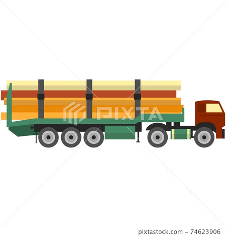 Vector logging truck isolated on white background 74623906