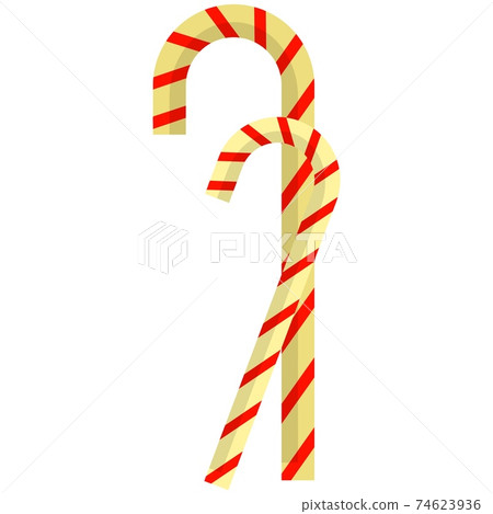 Vector sweet stripped candy cane isolated on white Vector sweet stripped candy cane isolated on white 74623936