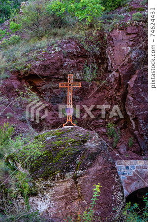 Gorges de Daluis or Chocolate canyon in Provence-Alpes, France. 74624431