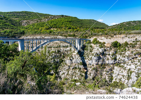 Verdon Gorge, Gorges du Verdon in French Alps, Provence, France Verdon Gorge, Gorges du Verdon in French Alps, Provence, France 74624438