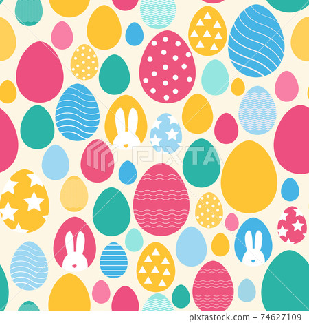 Colorful Easter egg seamless pattern for backgrounds Colorful Easter egg seamless pattern for backgrounds 74627109