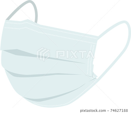 Illustration material of white non-woven mask alone (with vector) 74627188