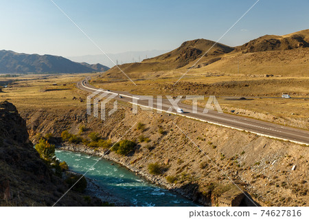 A365 highway, Kyrgyzstan 74627816