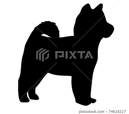Cute bean shiba silhouette 74628227