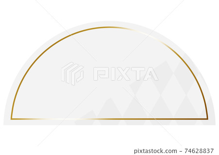 Semi-circular frame White & Gold Partially diamond pattern 74628837