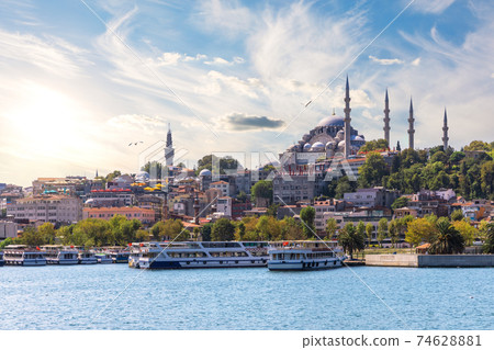 The Suleymaniye Mosque in the Golden Horn inlet, Istanbul The Suleymaniye Mosque in the Golden Horn inlet, Istanbul 74628881