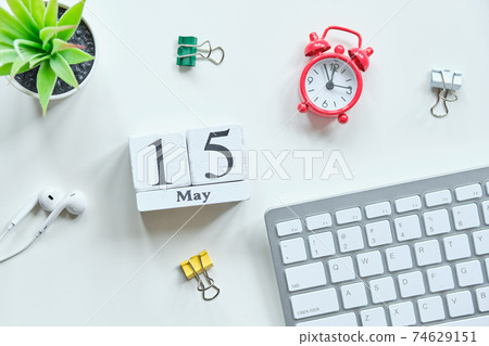 15 fifteenth day May Month Calendar Concept on Wooden Blocks. 74629151