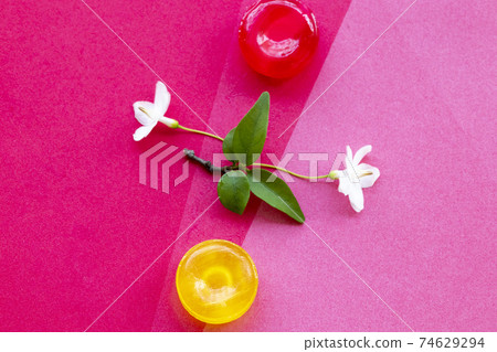 cough sore throat pastille colorful extract from herbal arrangement flat lay style cough sore throat pastille colorful extract from herbal arrangement flat lay style 74629294