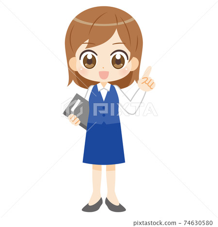 Female anime-style character of a clerk 74630580
