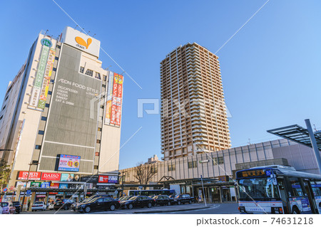Cityscape: Rotary and cityscape in front of the north exit of Ichikawa Station Ichikawa City, Chiba Prefecture 74631218