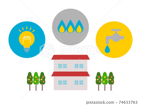 住房和電力煤氣水的插圖 住房和電力煤氣水的插圖 74633763