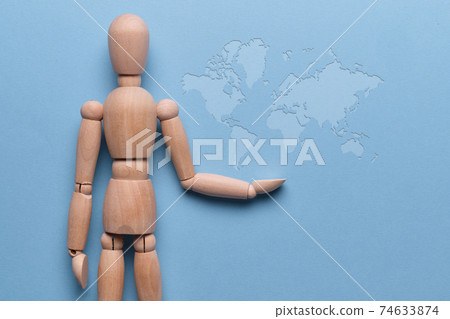 Globalization concept abstract man with world map. Globalization concept abstract man with world map. 74633874